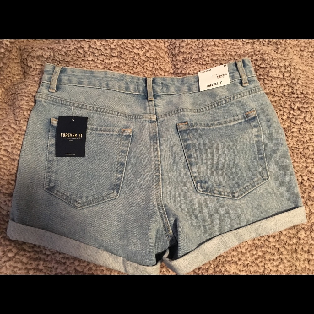 High waisted jean shorts